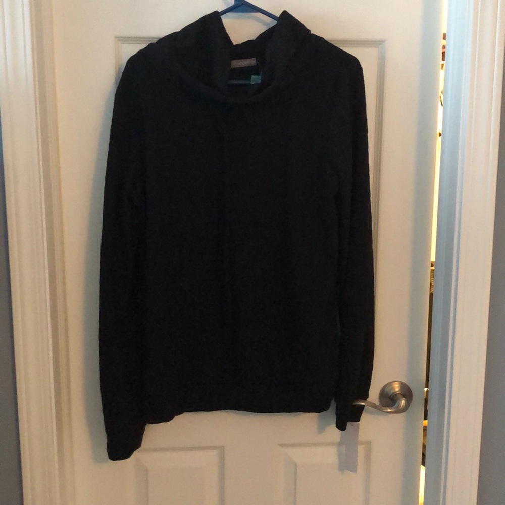 Loveappella cowl neck textured knit sweatshirt